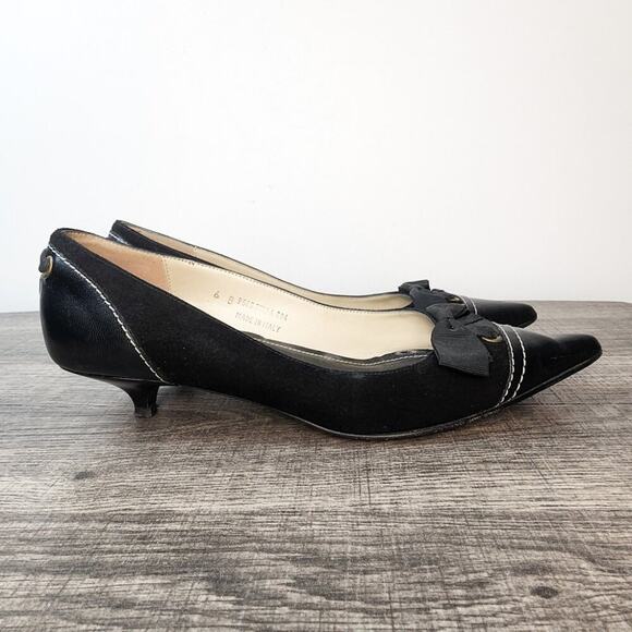 Coach Black Tully Kid Made in Italy Kitten Heels Size 6 Office Work Business - Picture 8 of 8